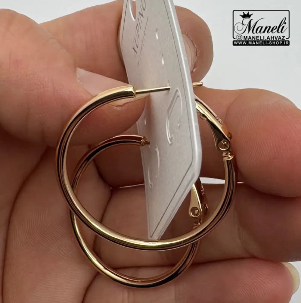 گوشواره حلقه ای رنگ ثابت ژوپینگ — تصویر ۶