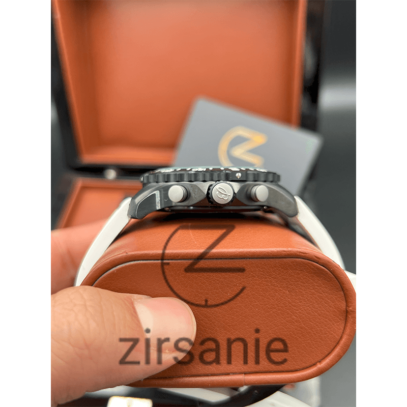 ساعت مچی مردانه برایتلینگ کرنوگراف Breitling White Rubber Strap Chronograph Black — تصویر ۷