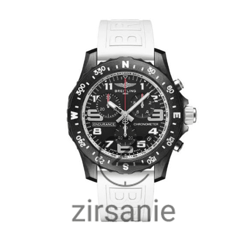 ساعت مچی مردانه برایتلینگ کرنوگراف Breitling White Rubber Strap Chronograph Black
