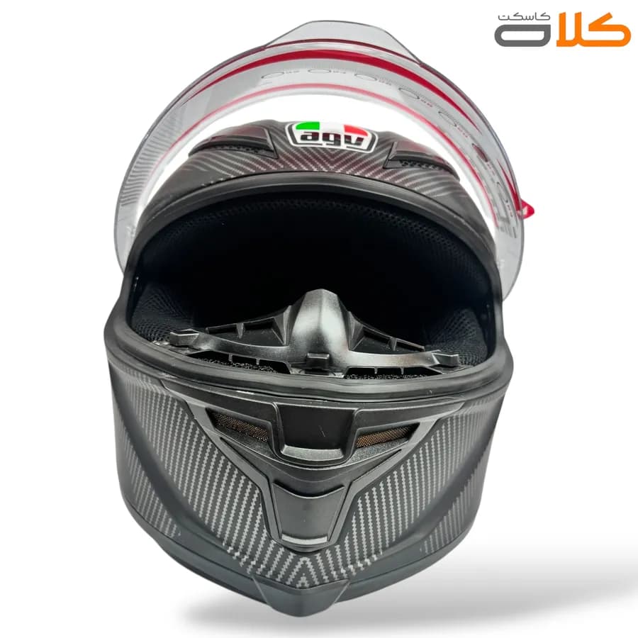 کلاه کاسکت فک ثابت طرح AGV طرح کربن مات — تصویر ۶