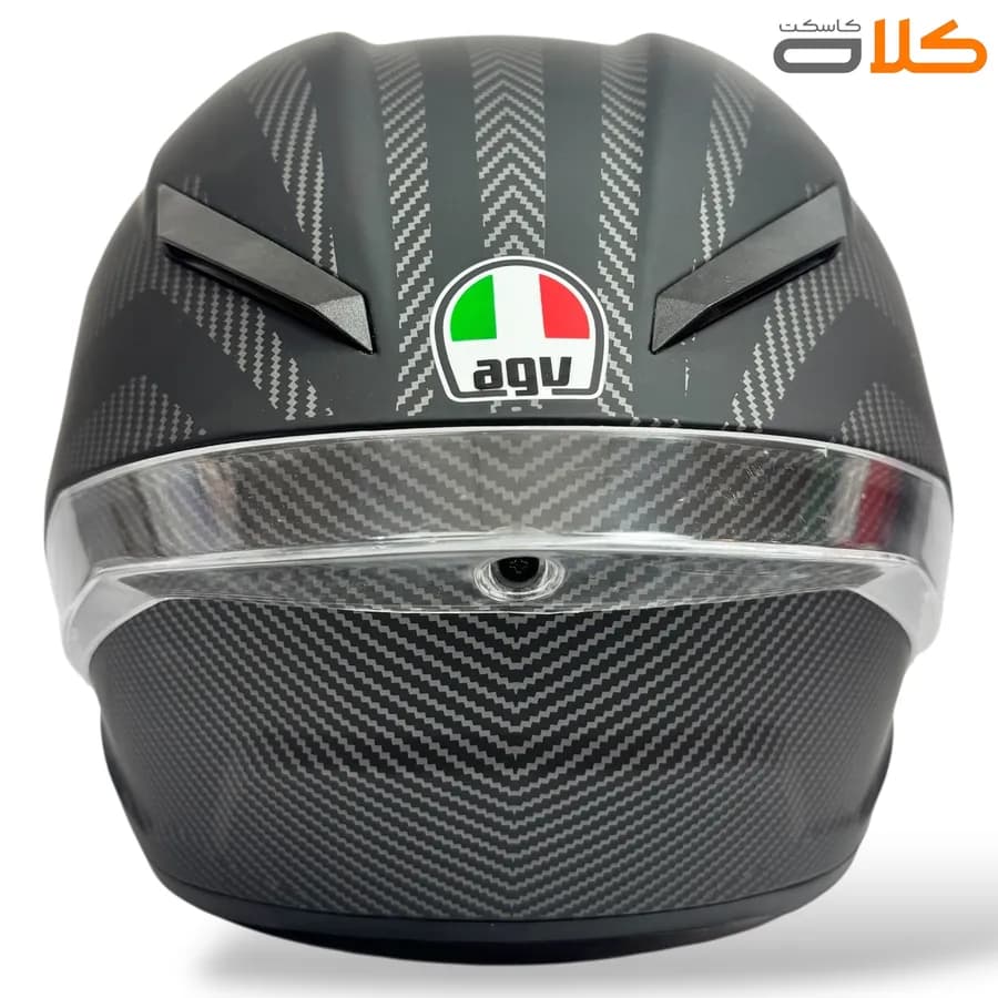 کلاه کاسکت فک ثابت طرح AGV طرح کربن مات — تصویر ۷