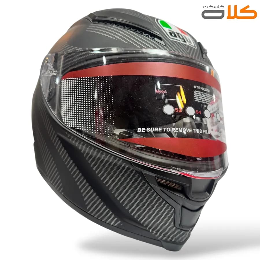کلاه کاسکت فک ثابت طرح AGV طرح کربن مات — تصویر ۳