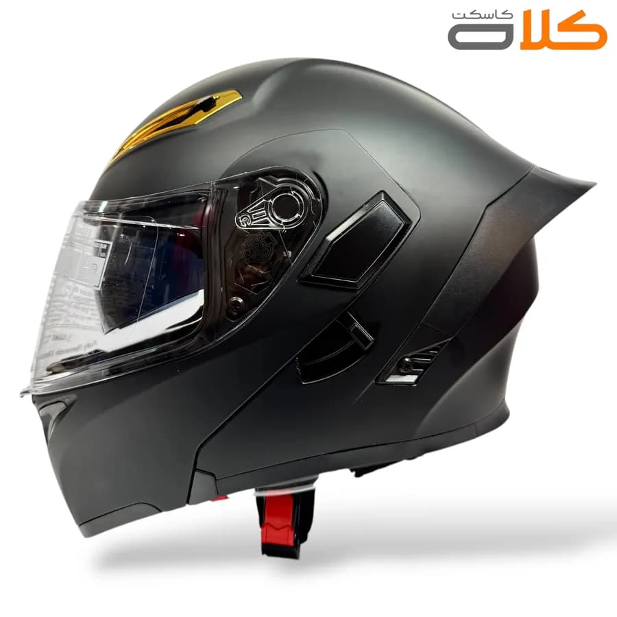 کلاه کاسکت فک متحرک طرح AGV مشکی مات