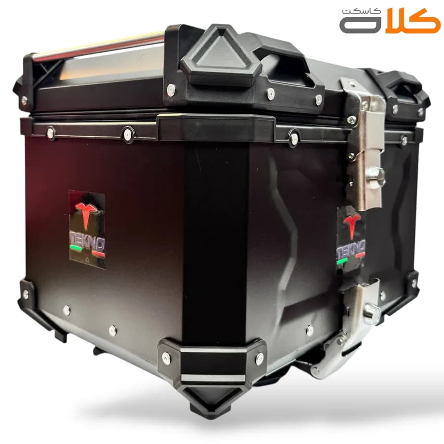 باکس موتور سیکلت تکنو TEKNO فلزی مشکی 45 لیتر — تصویر ۲