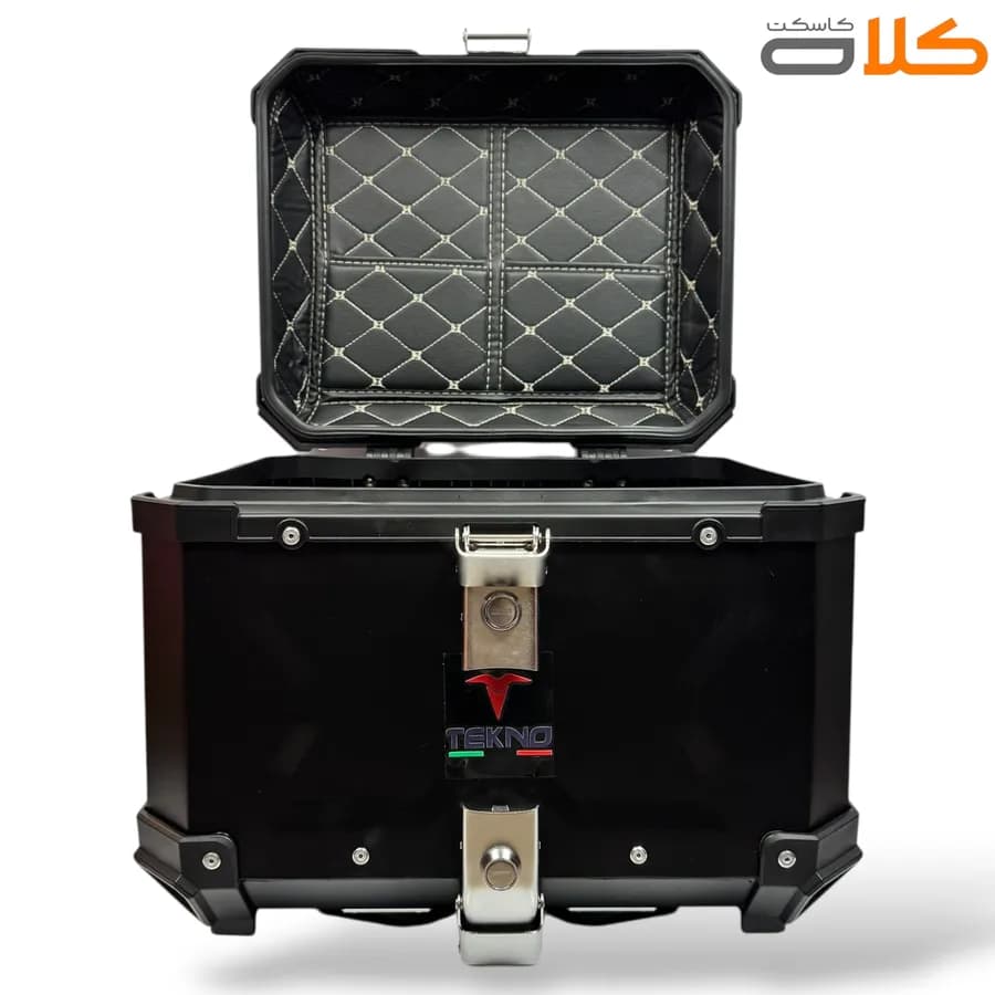 باکس موتور سیکلت تکنو TEKNO فلزی مشکی 45 لیتر — تصویر ۳