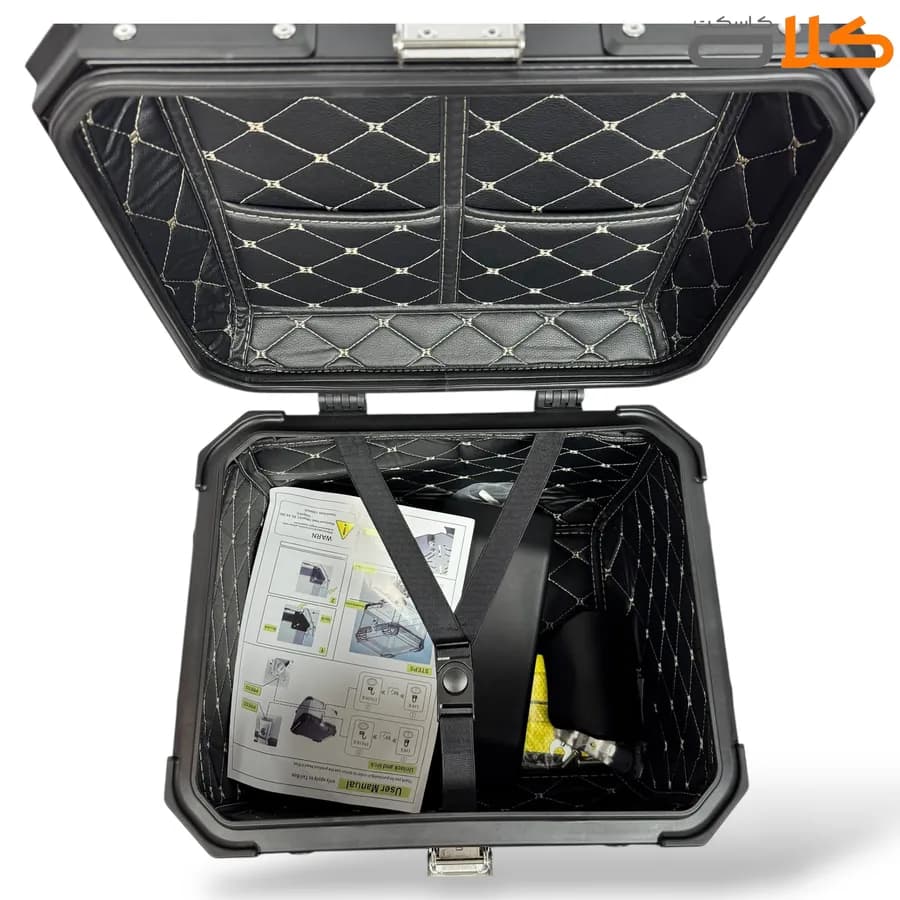 باکس موتور سیکلت تکنو TEKNO فلزی نقره ای 45 لیتر — تصویر ۴