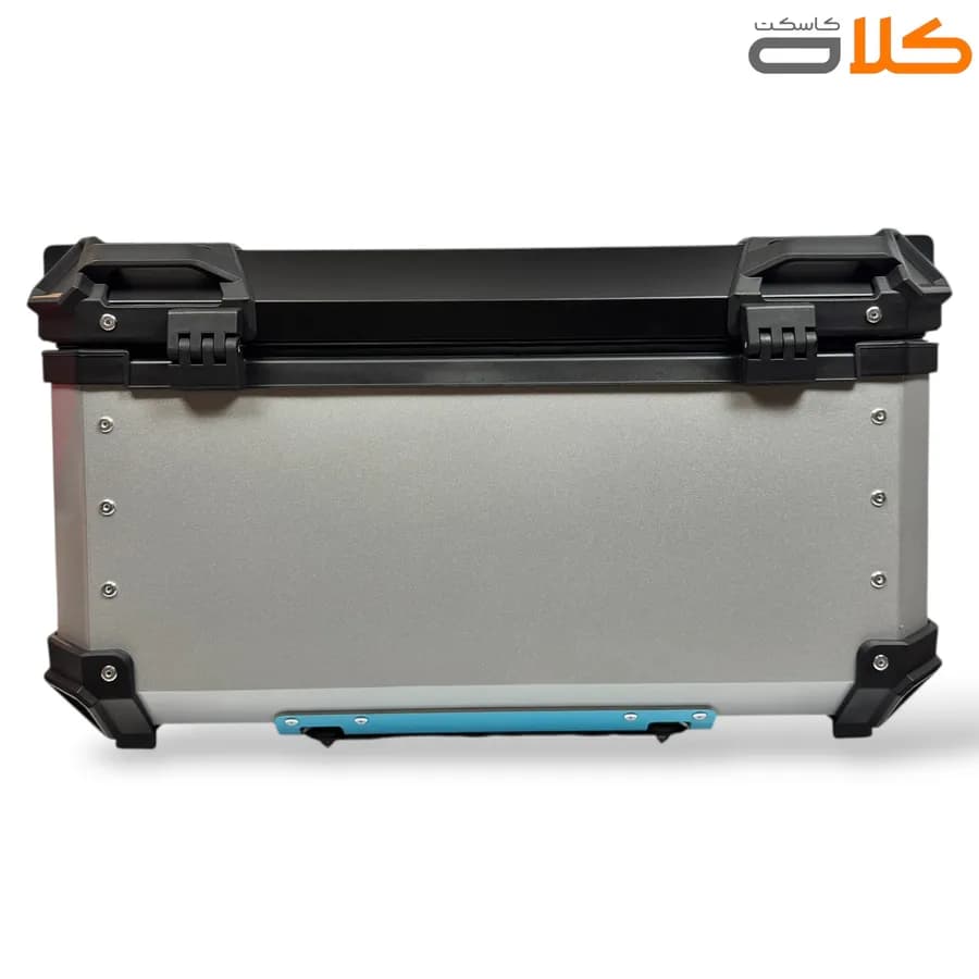 باکس موتور سیکلت تکنو TEKNO فلزی سایز بزرگ نقره ای 65 لیتر — تصویر ۴