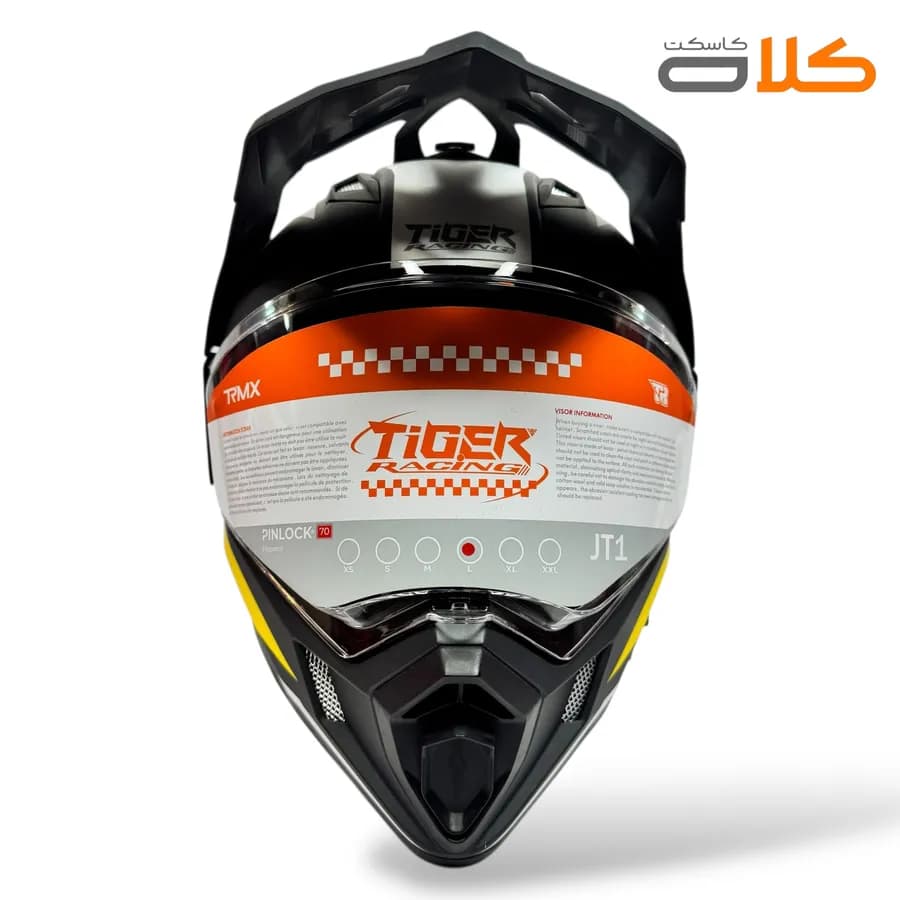 کلاه کاسکت اندرویی و ادونچری تایگر TIGER مشکی زرد — تصویر ۲