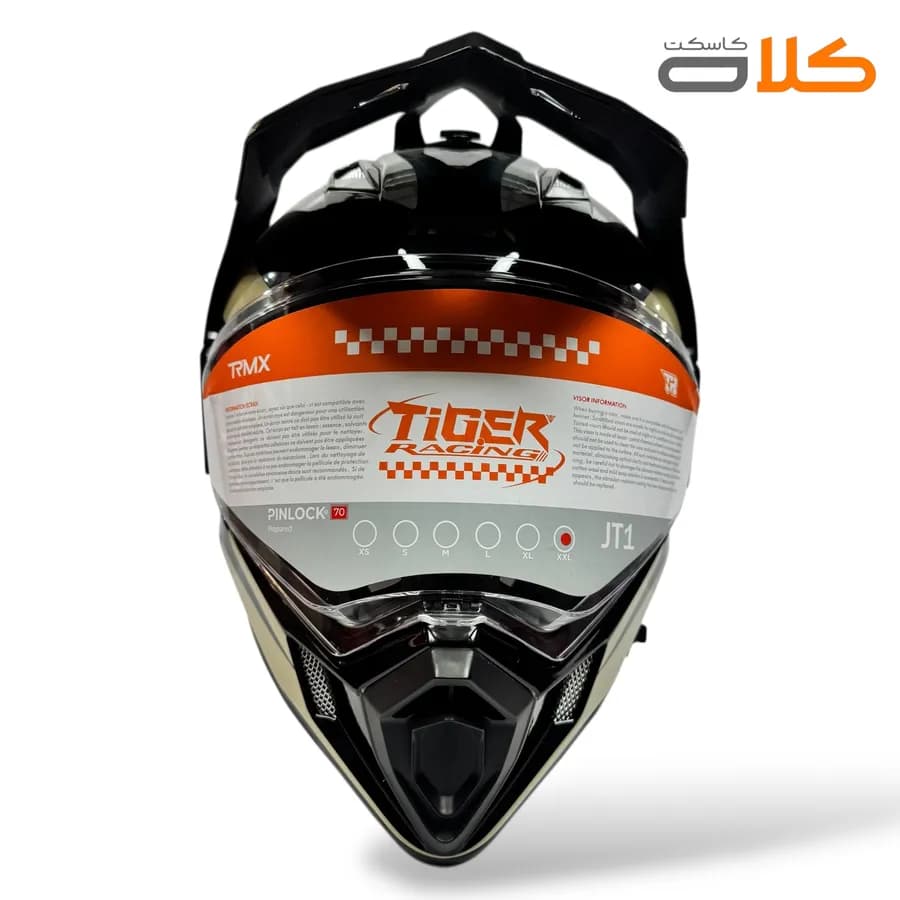 کلاه کاسکت اندرویی و ادونچری تایگر TIGER مشکی خاکستری — تصویر ۲