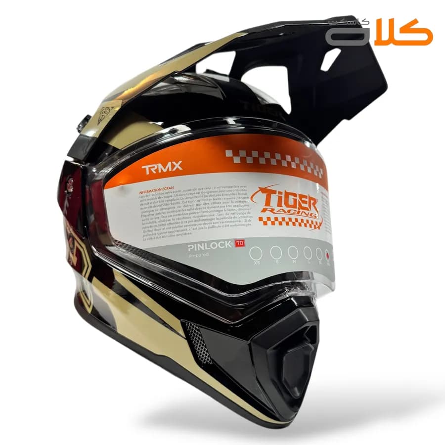 کلاه کاسکت اندرویی و ادونچری تایگر TIGER مشکی خاکستری — تصویر ۳