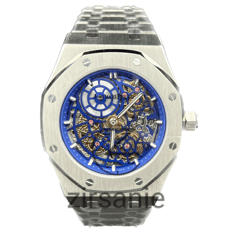 ساعت مچی مردانه اودمار پیگه اسکلتون Audemars Piguet Skeleton Silver Blue