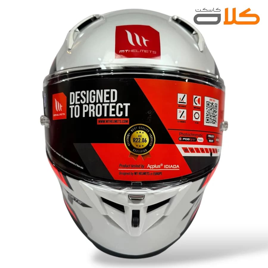 کلاه کاسکت فک ثابت MT ام تی مشکی قرمز Original — تصویر ۲