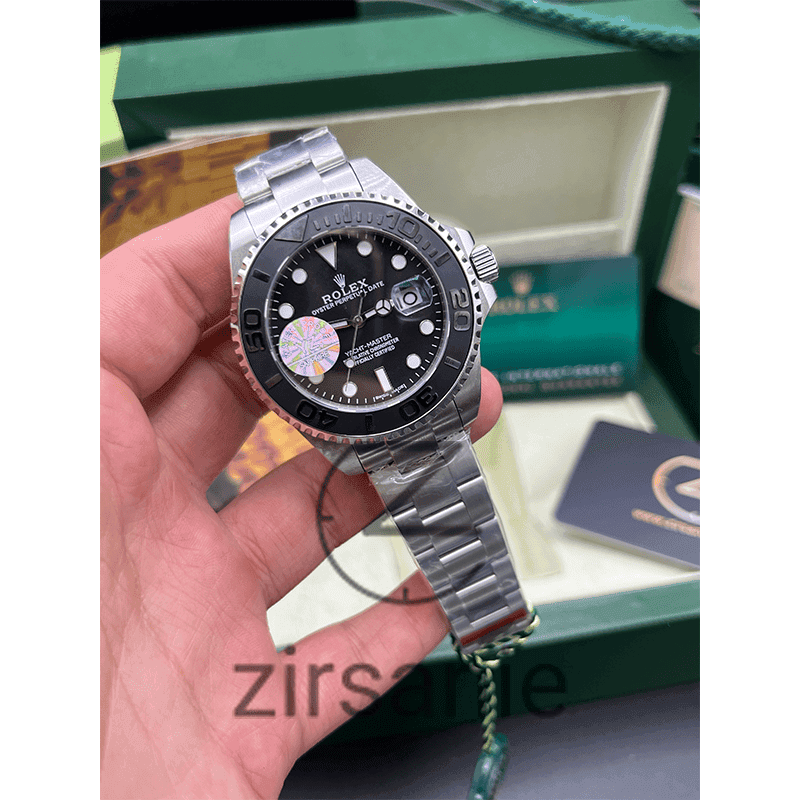 ساعت مچی مردانه رولکس یاخ مستر Rolex Yacht Master Silver Black — تصویر ۳