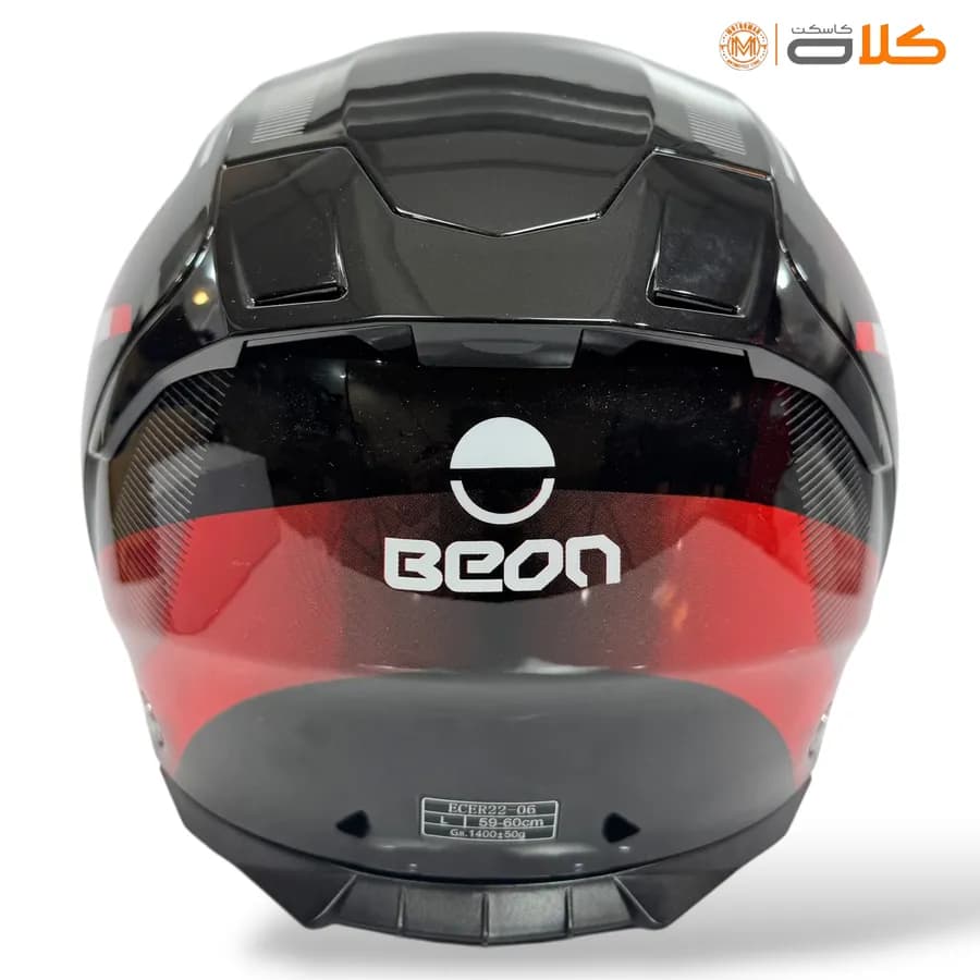 کلاه کاسکت بدون فک بیون BEON مشکی قرمز — تصویر ۸