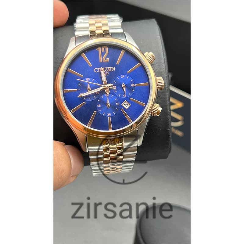 ساعت مچی مردانه سیتیزن کلاسیک کرنوگراف Citizen Classic Silver Rosegold Blue — تصویر ۸
