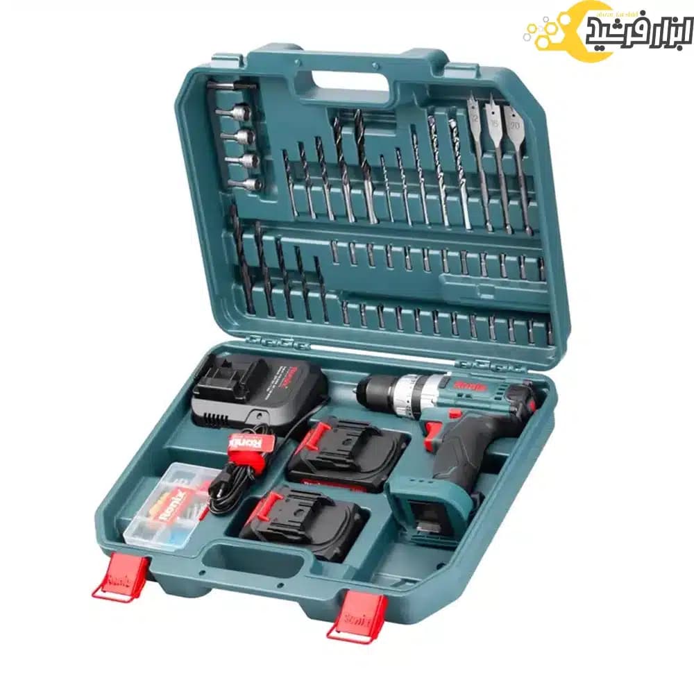 دریل شارژی رونیکس مدل RS-8619 با متعلقات 53 پارچه
