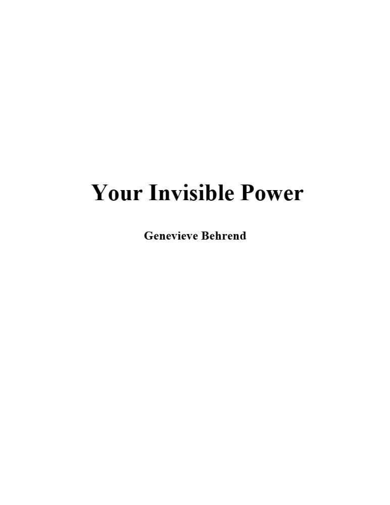 کتاب Your Invisible Power (قدرت نامرئی شما) نسخه انگلیسی PDF | Genevieve Behrend