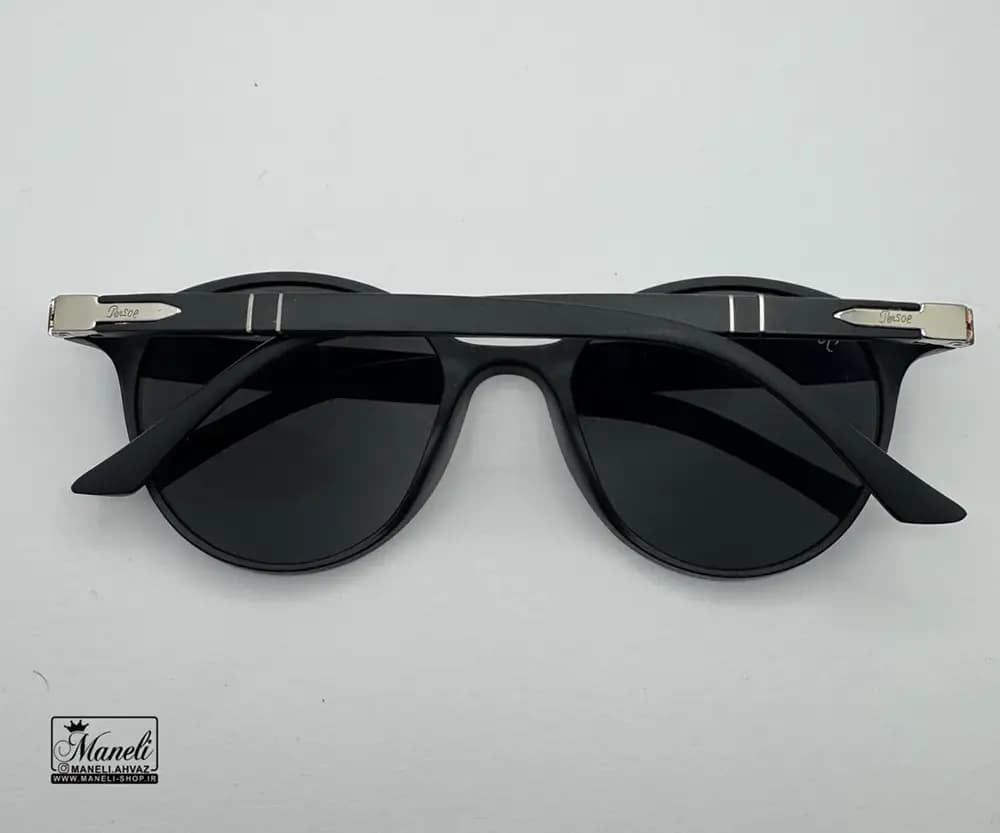 عینک آفتابی UV400 مدل گرد مشکی — تصویر ۵