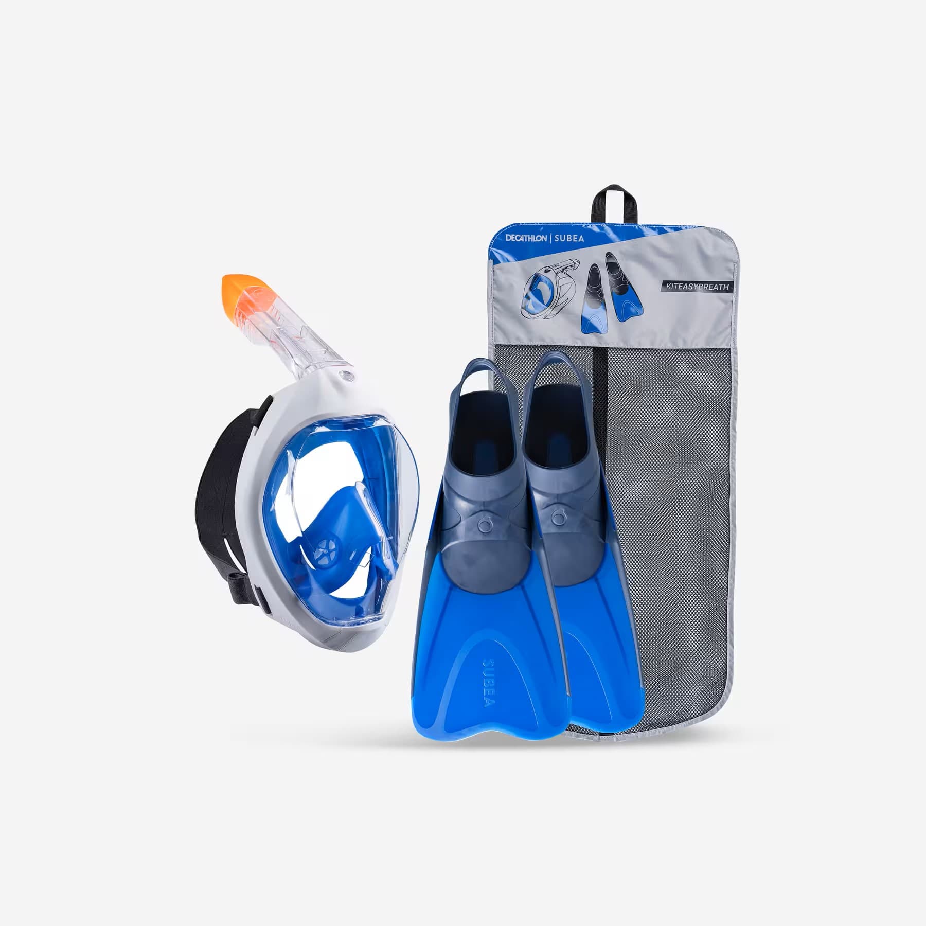 ماسک و فین غواصی سوبا – دکتلون Subea Adult Underwater Exploration Mask Set – Blue – Easybreath 500