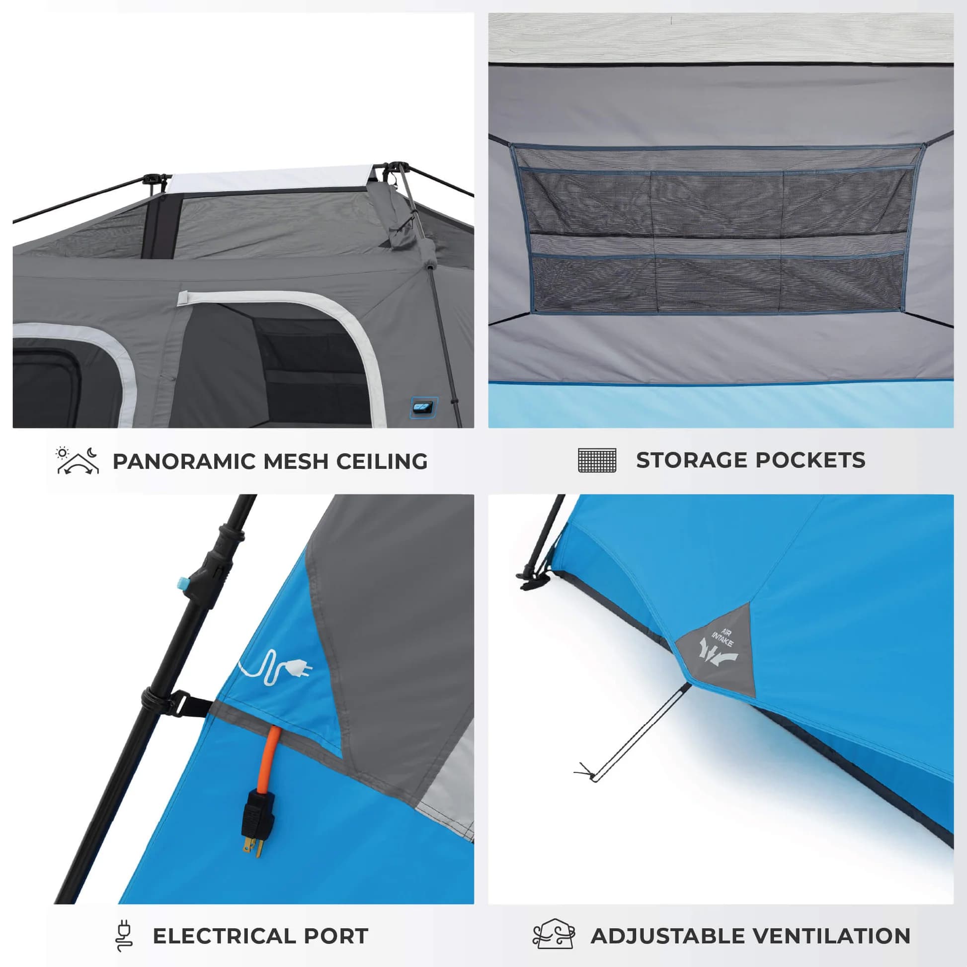 چادر اتومات کر – 6 نفره کمپینگ چراغ دار Core 6 Person Lighted Instant Cabin Tent — تصویر ۵