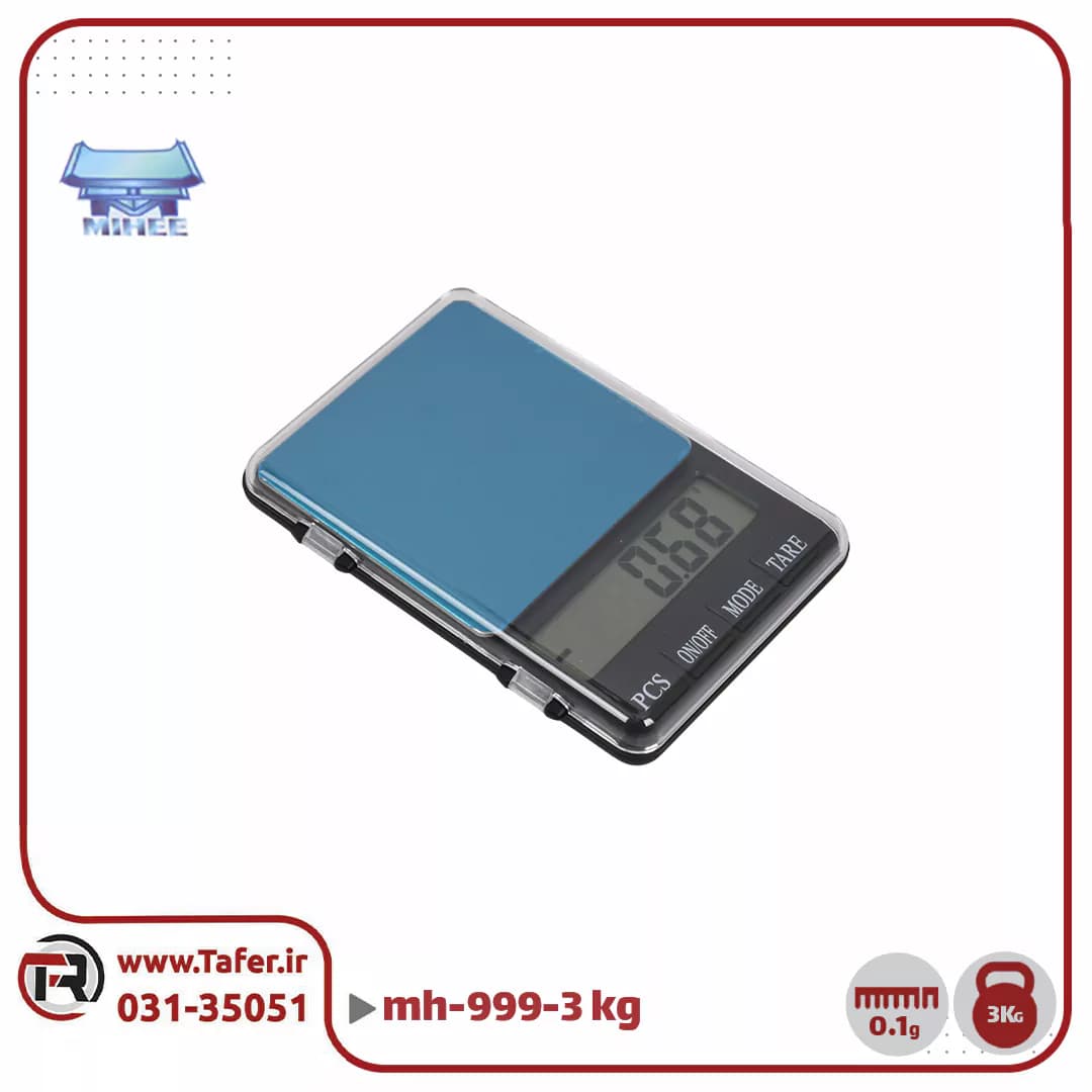 ترازو حساس جیبی 3 کیلوگرم با دقت 0/1 گرمElectronic scale mh-999 — تصویر ۲