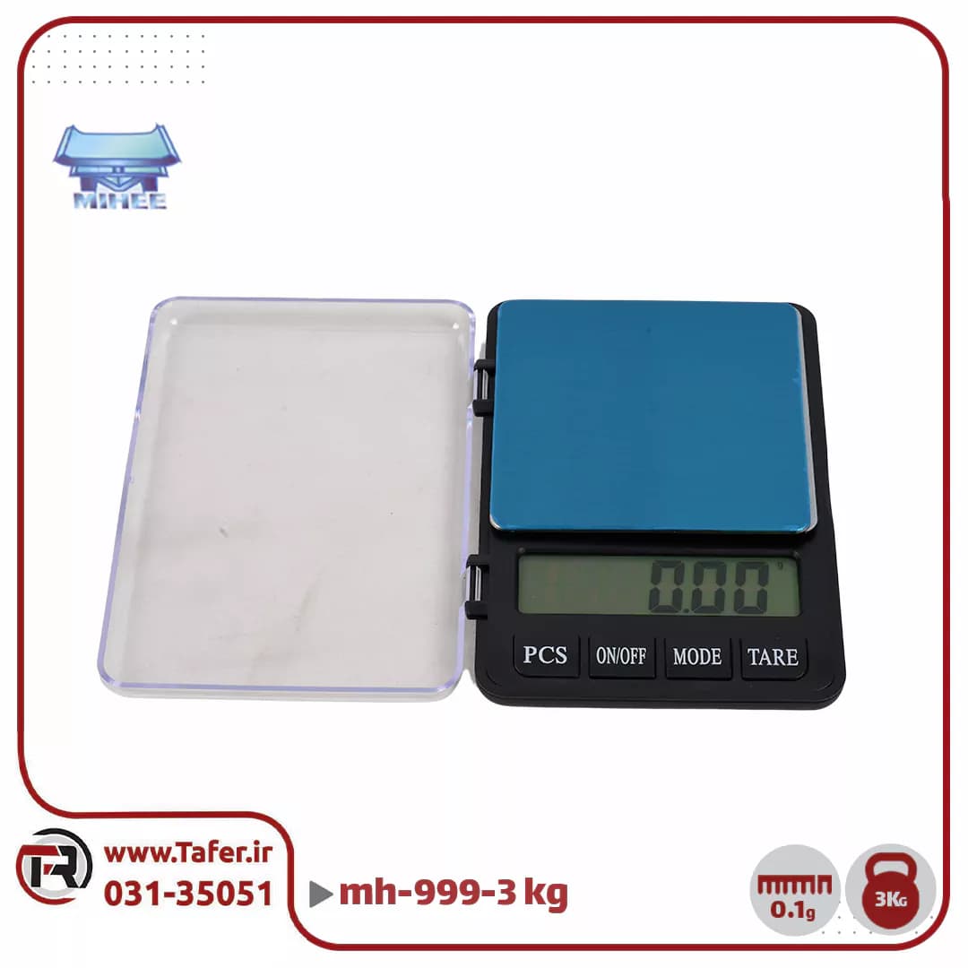ترازو حساس جیبی 3 کیلوگرم با دقت 0/1 گرمElectronic scale mh-999 — تصویر ۴