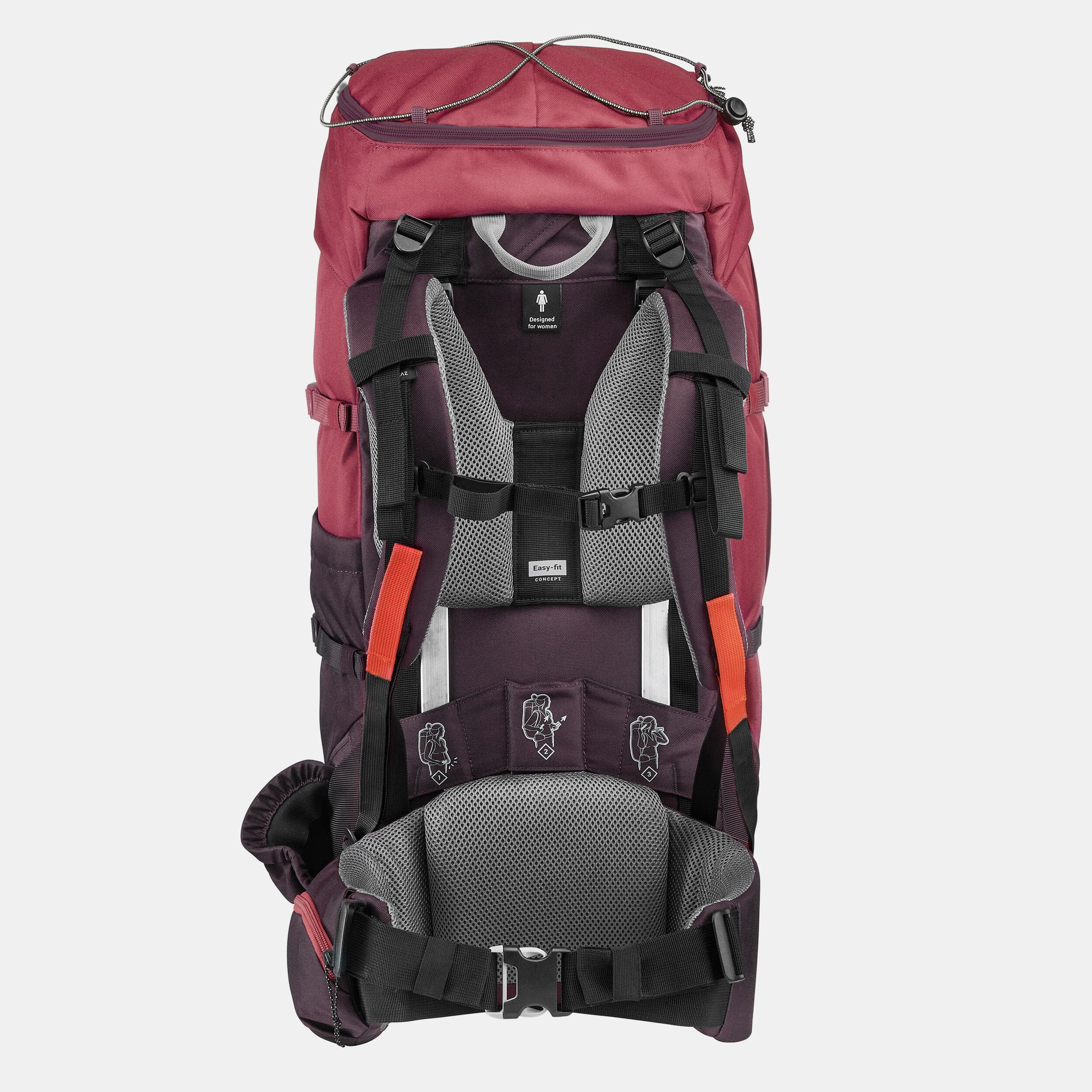 کوله پشتی کوهنوردی فورکلاز ۵۰ لیتری Forclaz Women’s Trekking Backpack – 50L – MT100 EASYFIT — تصویر ۶