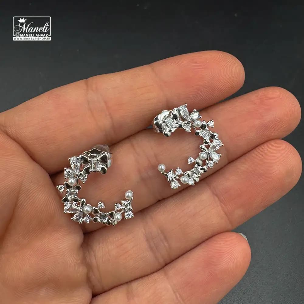 گوشواره نقره ای ژوپینگ مروارید