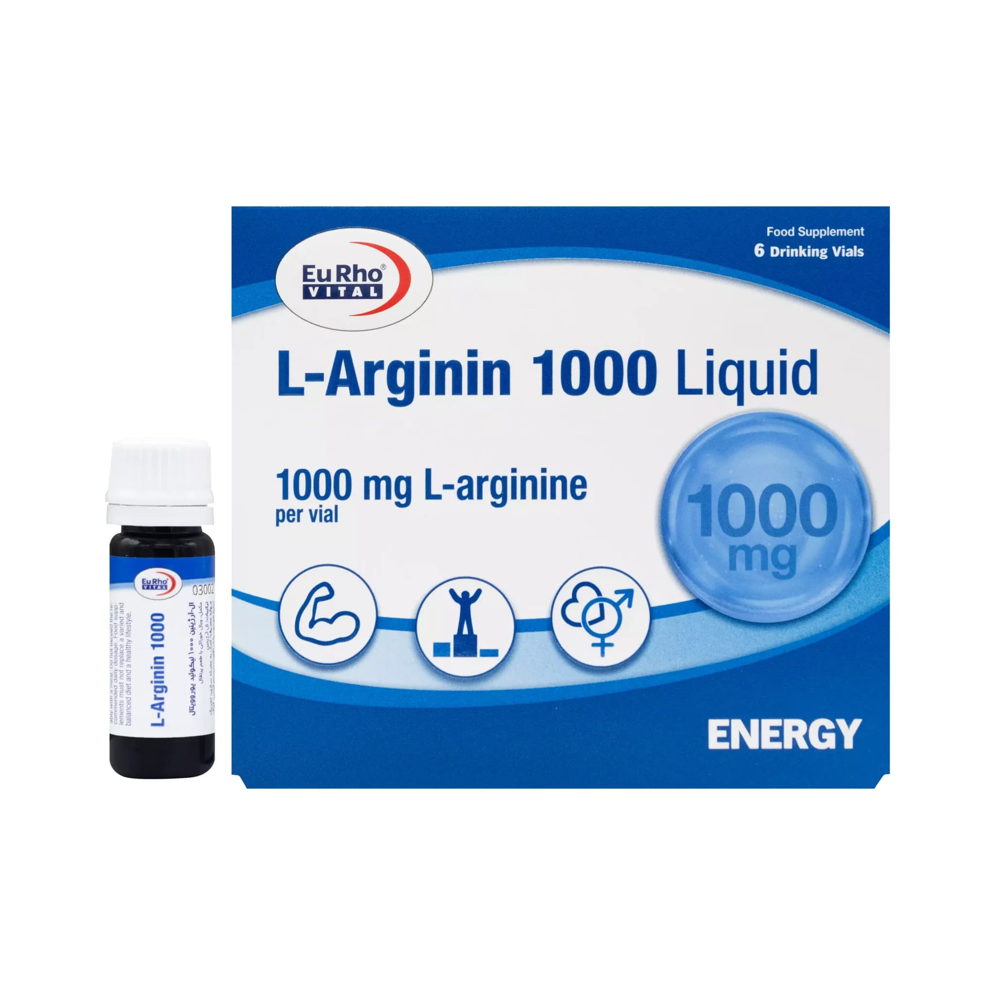 ویال خوراکی ال آرژنین 1000 میلی گرم یوروویتال Eurho Vital L Arginin 1000