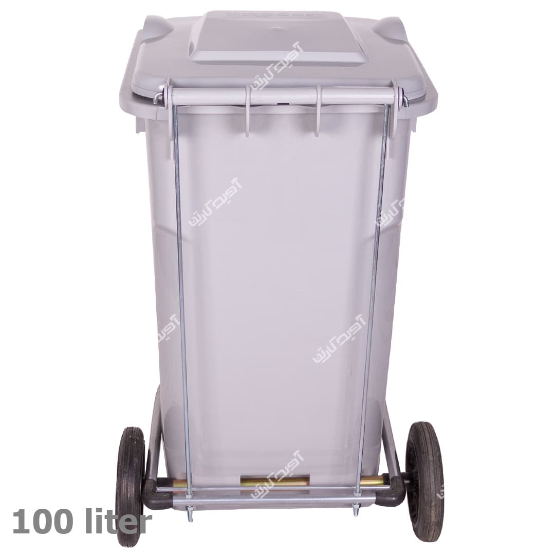 سطل زباله پلاستیکی چرخدار پدالی 100 لیتری گودبین — تصویر ۵