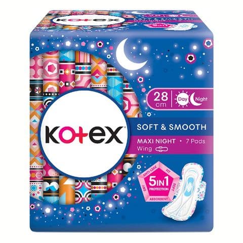 نوار بهداشتی بال‌دار شبانه کوتکس Kotex Comfort سایز 28 سانتی‌متر بسته 7 عددی