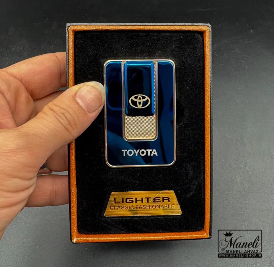 فندک المنتی آبی با لوگو Toyota — تصویر ۳