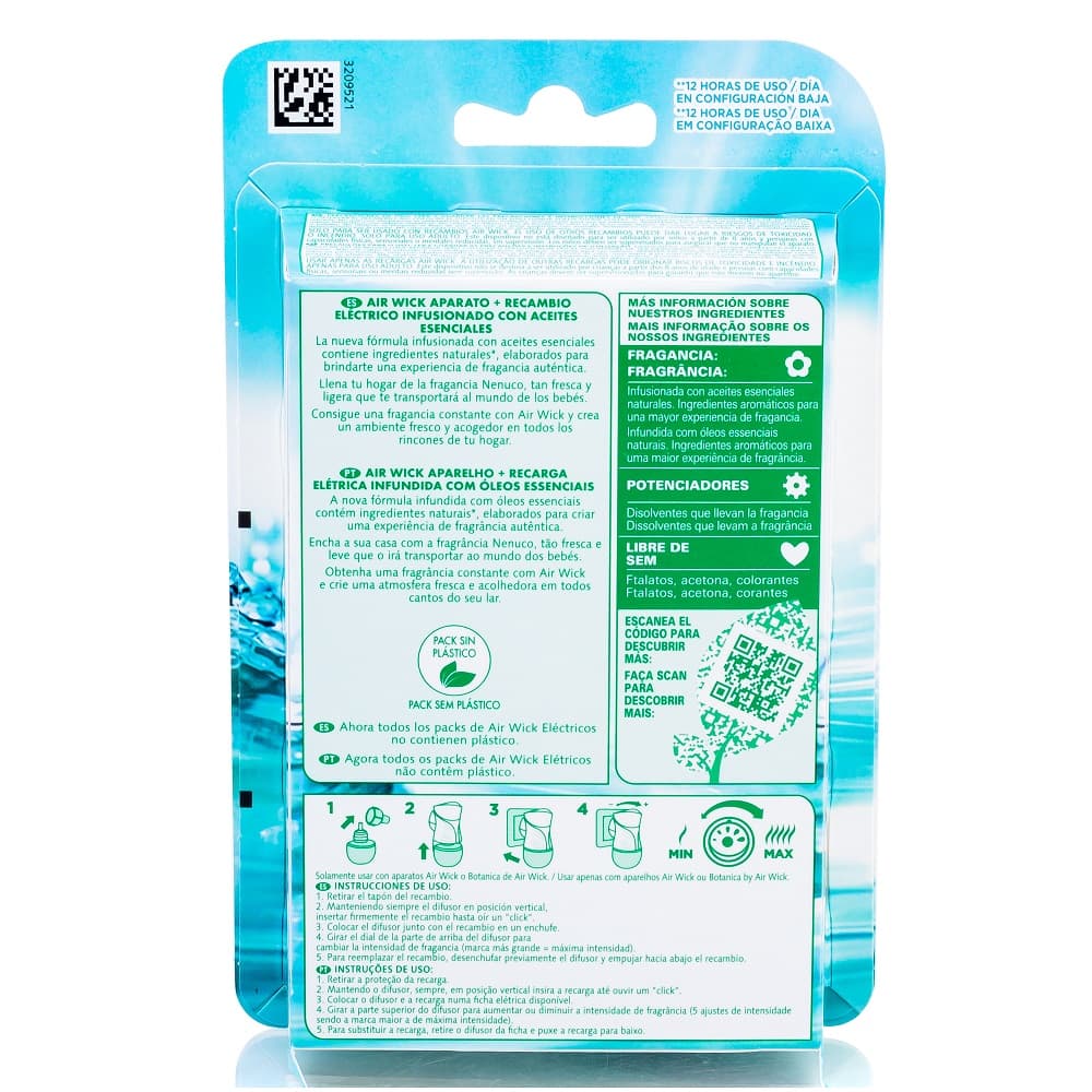 دستگاه خوشبو کننده هوا برقی ایرویک Air Wick همراه یدک رایحه گل یاس سفید و پنبه ماندگاری ۱۲۰ روزه — تصویر ۲