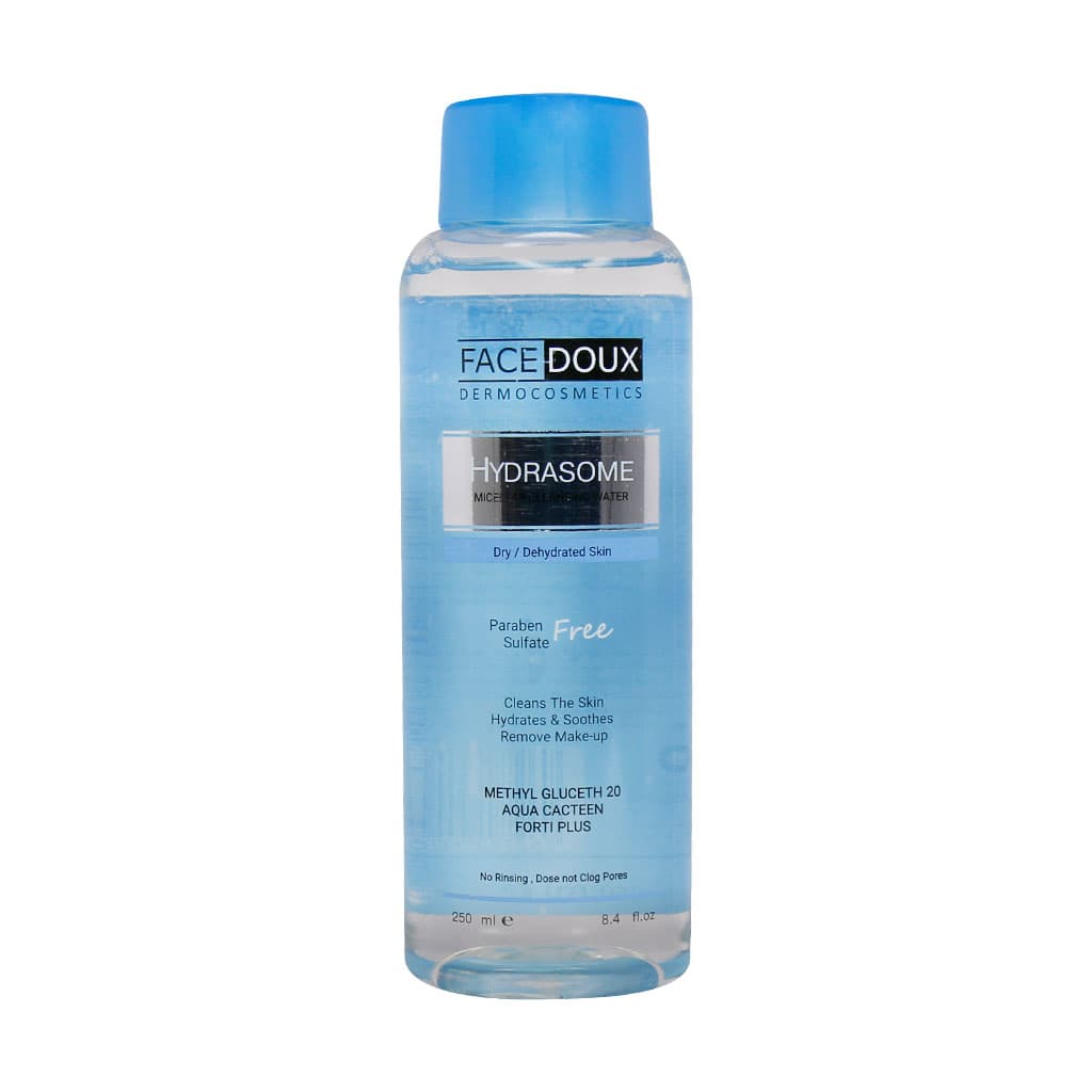 محلول پاک کننده آرایش هیدرازوم فیس دوکس مناسب پوست خشک 250 میلیلیتر Face Doux Hydrasome Micellar Cleansing Water 250 ml