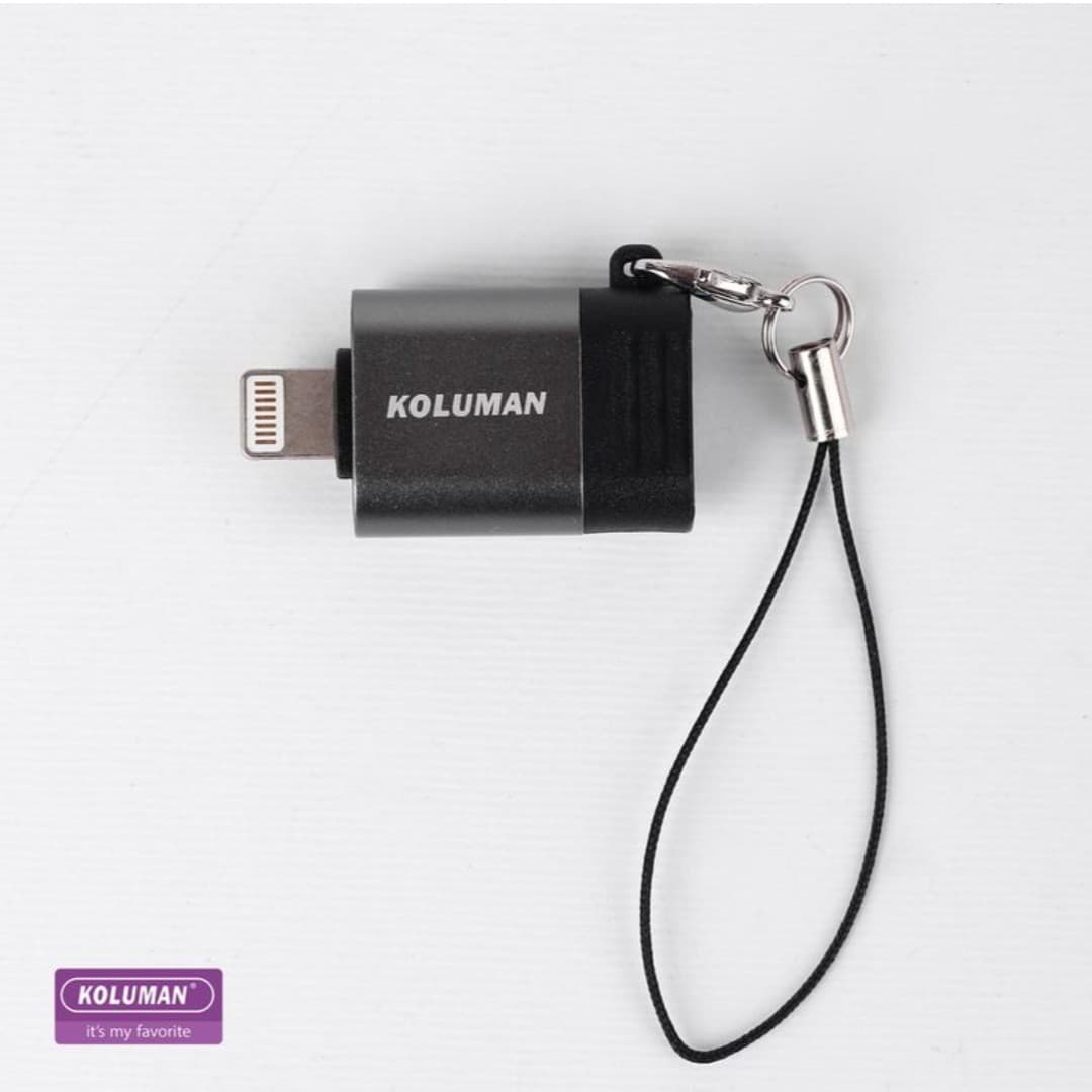 مبدل USB به لایتنینگ کلومن مدل K-OT15 خاکستری 7 روز تضمین بازگشت کالا — تصویر ۲