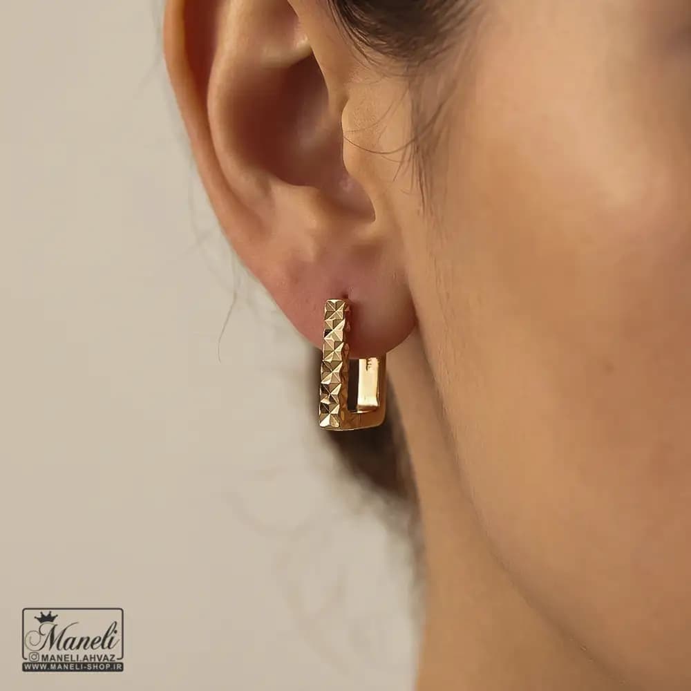 گوشواره ژوپینگ ظریف طرح طلا | ضدحساسیت — تصویر ۴