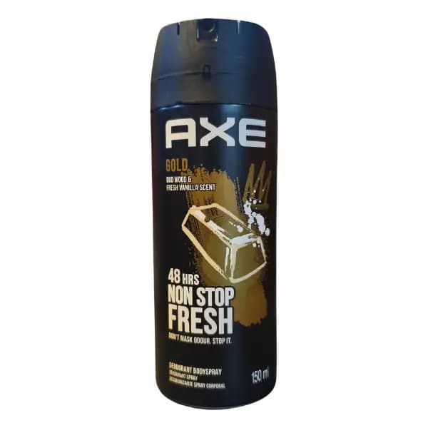 اسپری ضد تعریق مردانه اکس AXE Gold رایحه چوب عود و وانیل حجم 150 میل — تصویر ۵