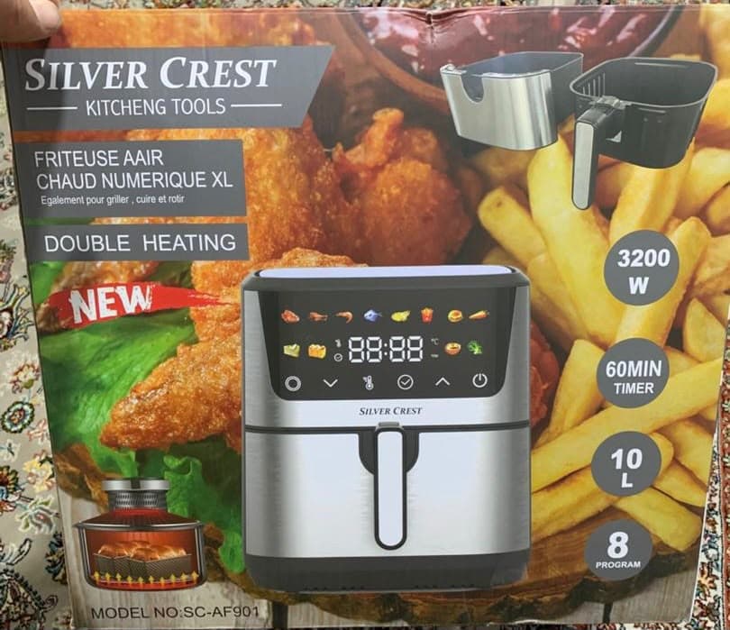 سرخ‌کن بدون روغن سیلور کرست (Silver Crest) اصلی مدل SC-AF901 ظرفیت ۱۰ لیتر المنت بالا و پایین (Double Heating) ارسال رایگان