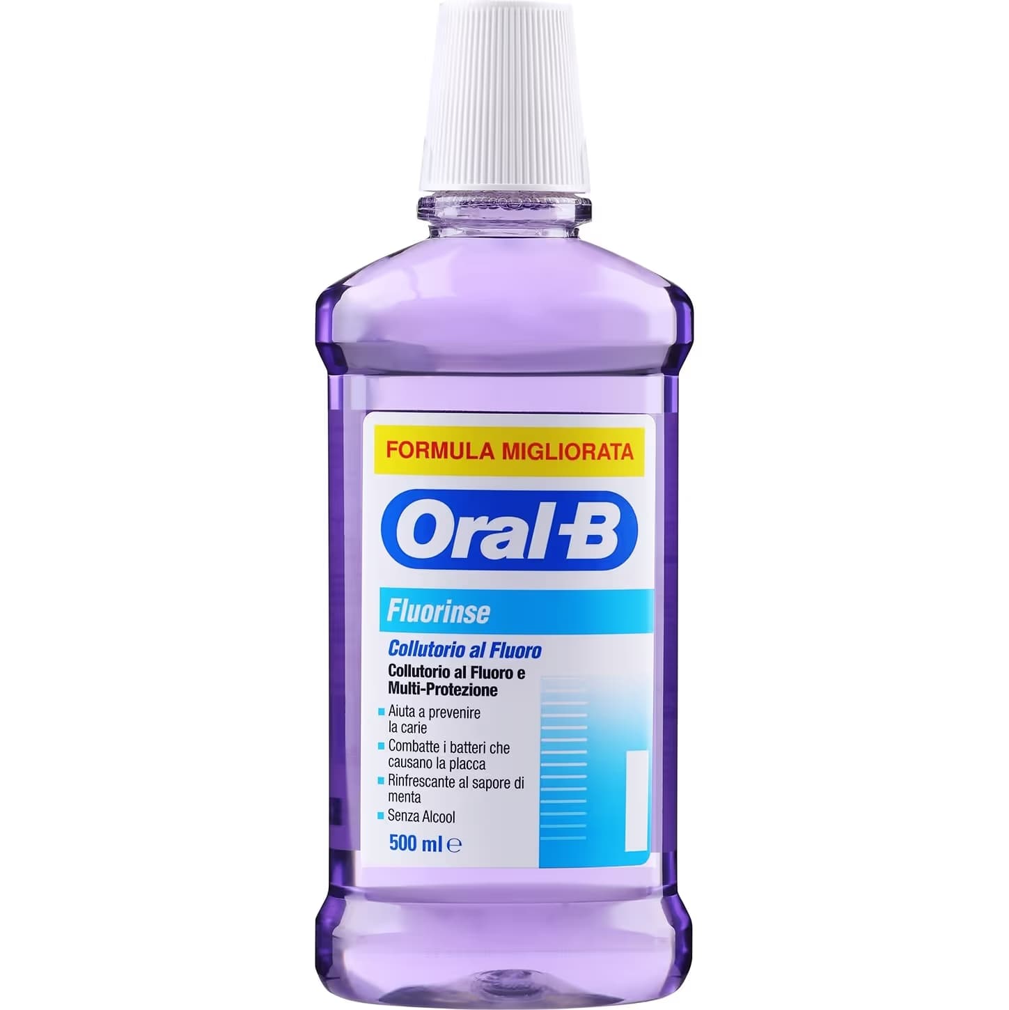دهانشویه فلوراید اورال بی Oral-B Fluorinse Multi-Protezione حجم 500 میل