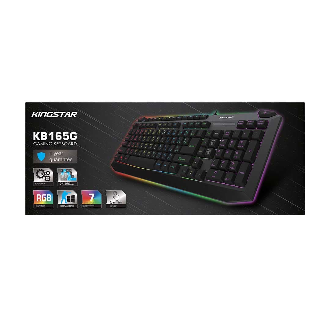 کیبورد گیمینگ Kingstar مدل KB165G – مشکی — تصویر ۳