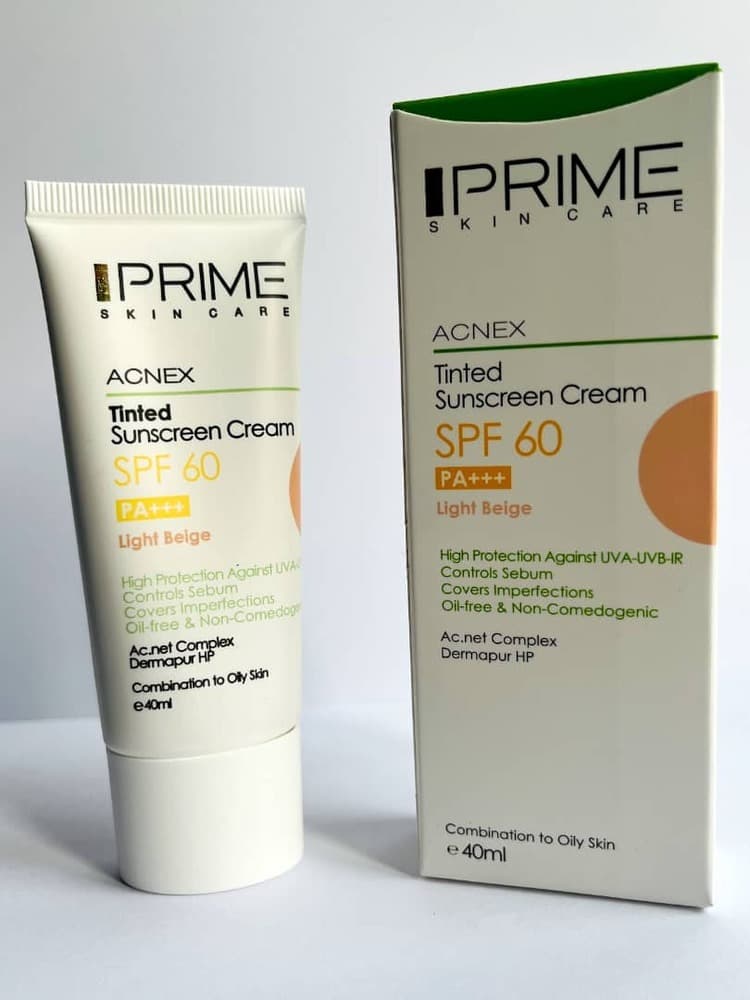 کرم ضد آفتاب رنگی بژ روشن پریم Prime فاقد چربی SPF60