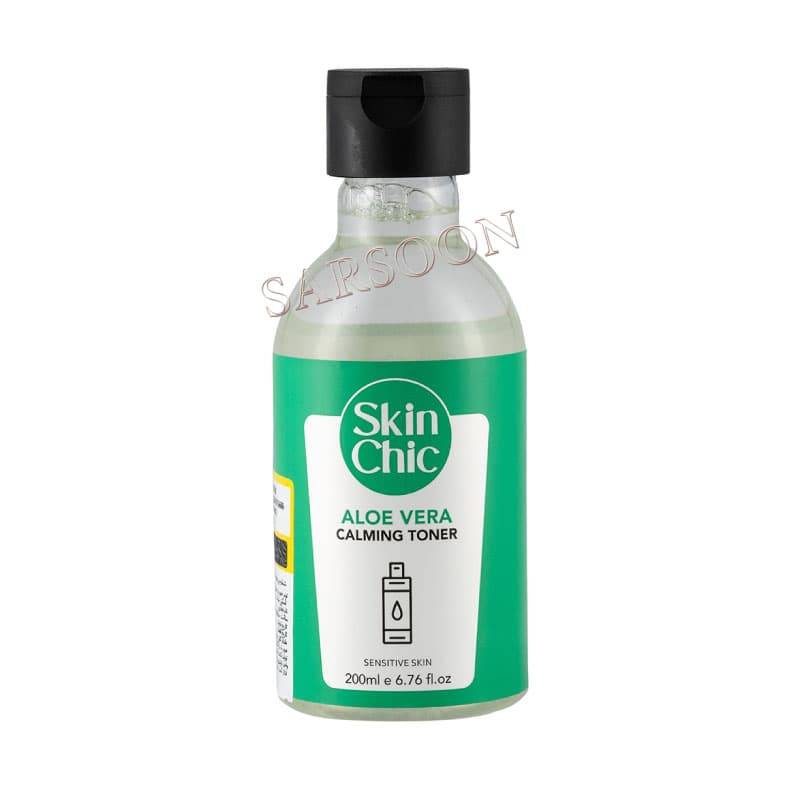 تونر صورت حاوی آلوئه ورا مناسب پوست حساس حجم 200 میلی لیتر اسکین شیک Skin Chic Aloe Vera Toner For Sensitive Skin 200 ml