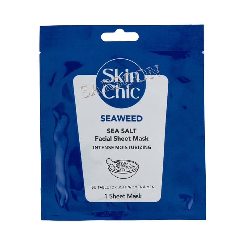 ماسک صورت ورقه ای اسکین شیک حاوی عصاره نمک دریایی و جلبک دریایی حجم 18 میلی لیتر Skin Chic Sea Salt Facial Sheet Mask 18 ml