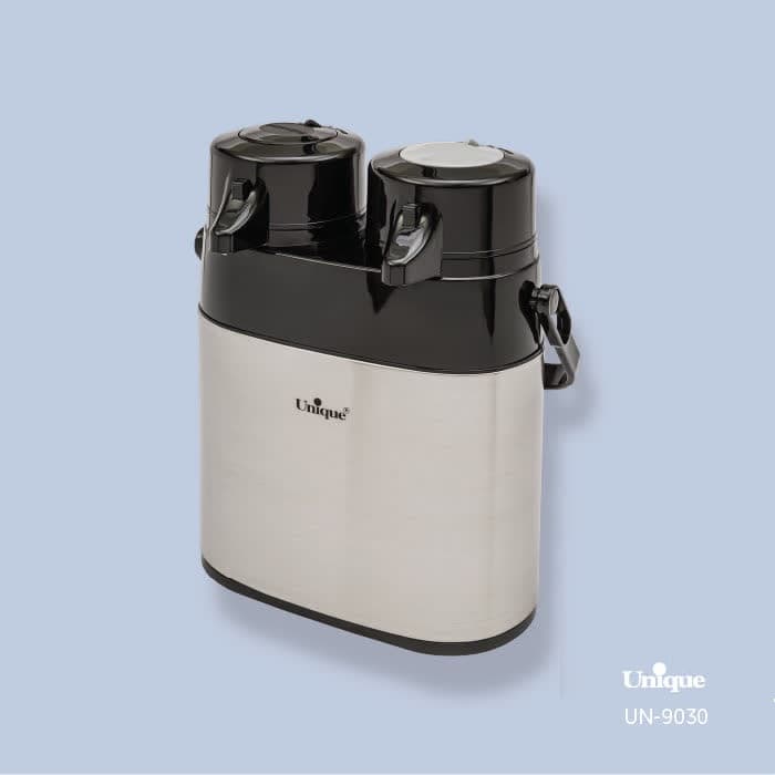 فلاسک دو قلو 1/3 لیتر استیل شیشه دار یونیک مدل UN-9030