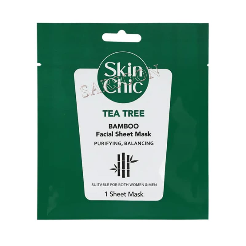 ماسک صورت ورقه ای درخت چای با عصاره بامبو حجم 25 میلی لیتر اسکین شیک Skin Chic Tea Tree Sheet Face Mask With Bamboo Extract 25 ml