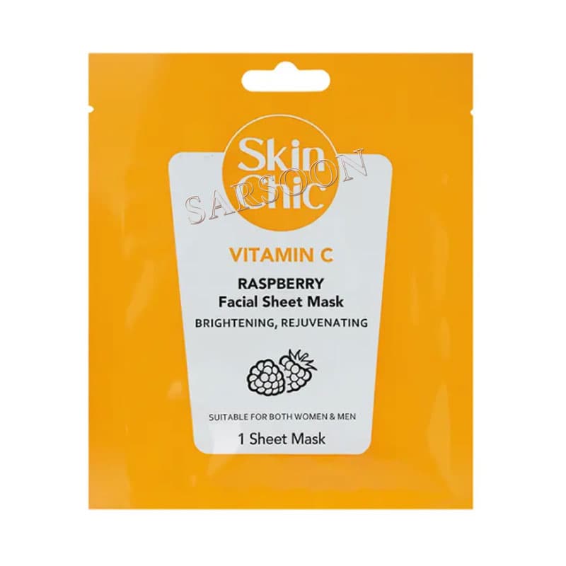 ماسک صورت ورقه ای ویتامین C با عصاره تمشک حجم 25 میلی لیتر اسکین شیک Skin Chic Vitamin C Face Mask With Raspberry Extract 25 ml