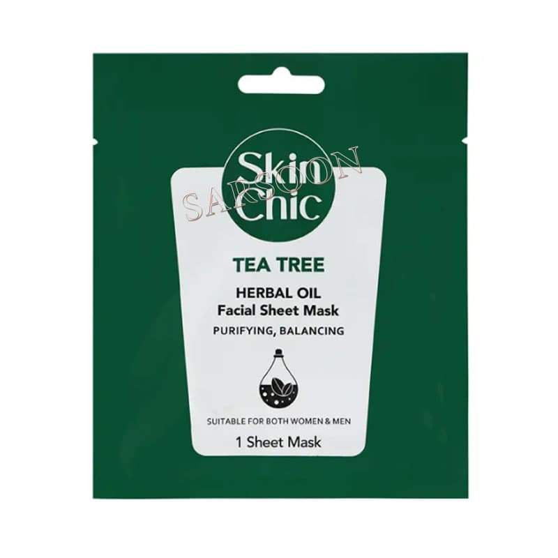 ماسک صورت ورقه ای درخت چای با عصاره روغن گیاهی حجم 25 میلی لیتر اسکین شیک Skin Chic Tea Tree Face Mask 25 ml