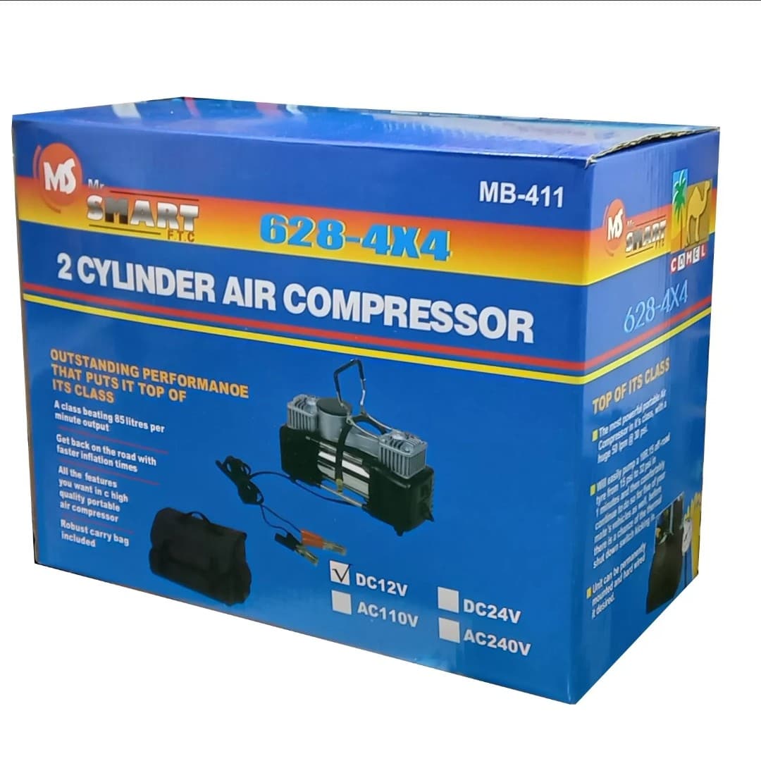 کمپرسور باد فندکی خودرو دو سیلندر 12 ولت کد 628-4X4 — تصویر ۴