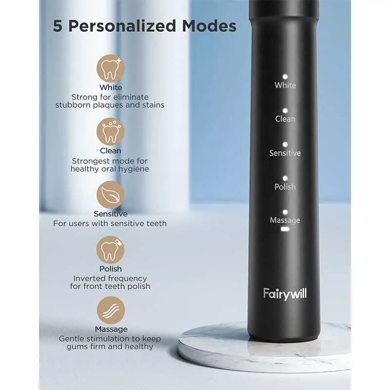 مسواک برقی Fairywill E11 با 8 سر برس — تصویر ۱۰