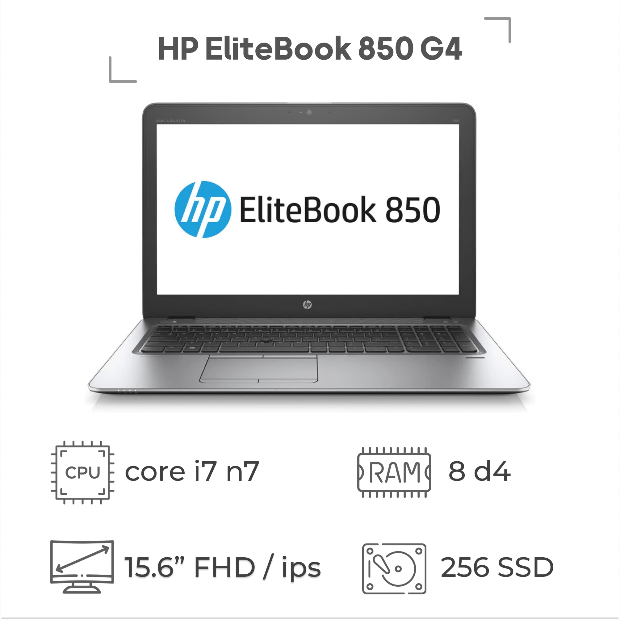 لپ تاپ استوک HP EliteBook 850 G4 پردازنده i7 — تصویر ۵